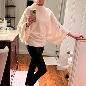 NWT SERILLA CASHMERE MOCK-NECK SWEATER Cream sz S